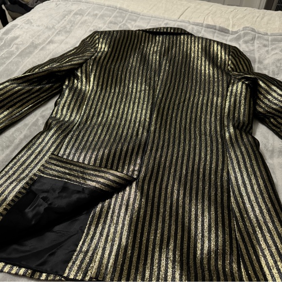 The Kooples Gold Striped Women’s Two Button Blazer Size 38 - Picture 7 of 12